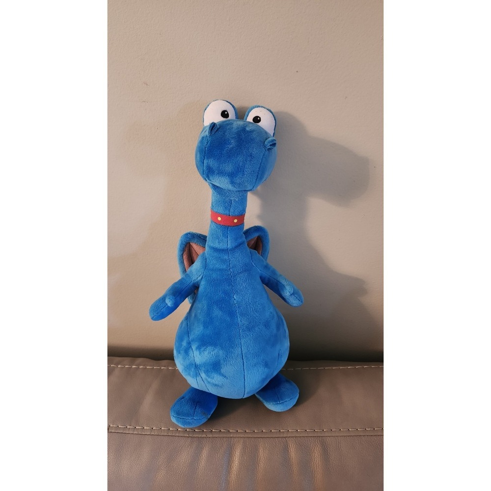 Disney Store Authentic 17"‎ Doc McStuffins Stuffy Blue Dragon Orange Spots Plush